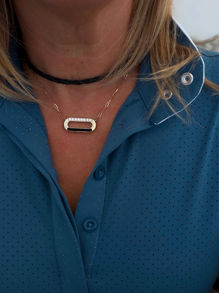 Diamond Paperclip Pendant