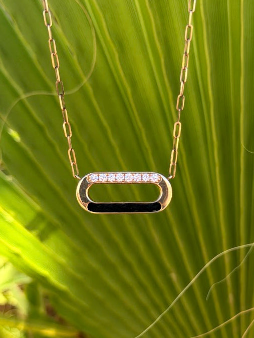 Diamond Paperclip Pendant