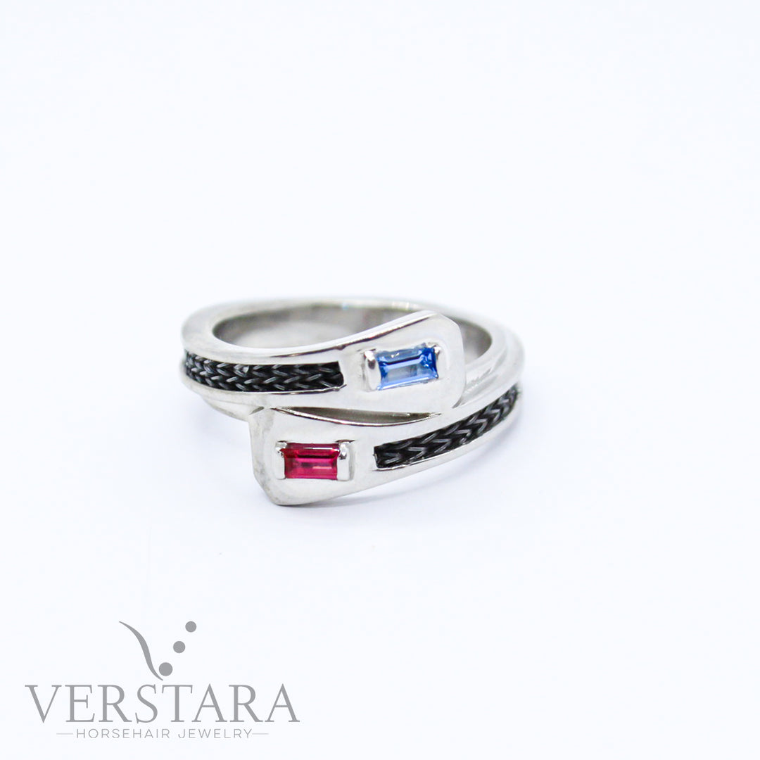 custom horsehair ring, horseshoe nail horsehair ring, custom horse hair keepsake, horse hair memorial ring, birthstone horse hair jewelry, horsehair jewelry Canada