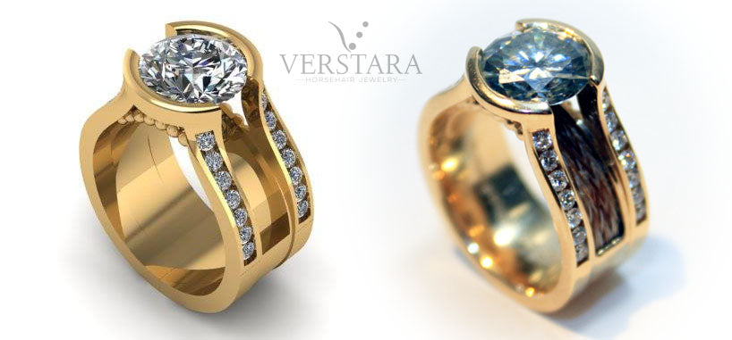 custom horsehair jewelry, horse hair ring, horse hair engagement ring, verstara, best horsehair jewelry, canada