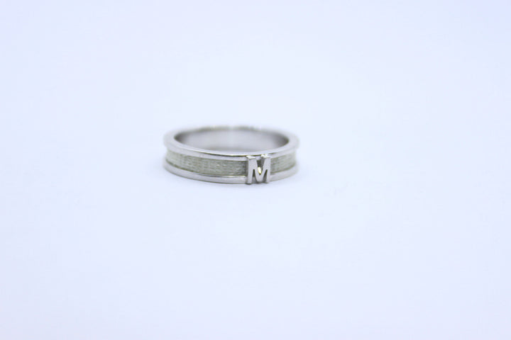 initial ring, initial horse hair ring, horsehair ring, custom horsehair 